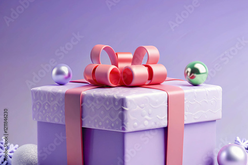 Violet goft box with Christmas present photo