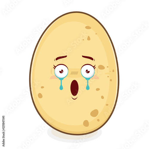 potato scared face cartoon cute