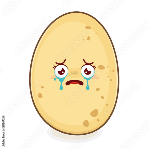 potato scared face cartoon cute