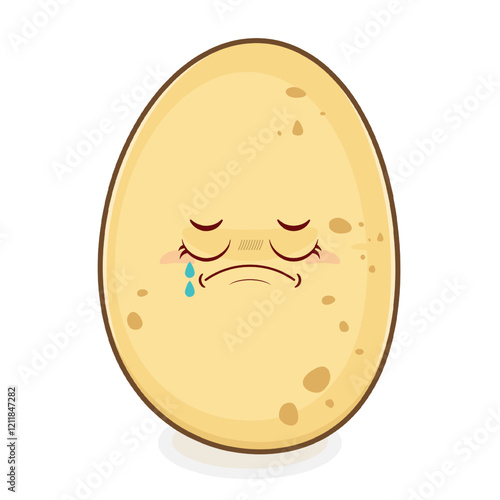 potato crying face cartoon cute