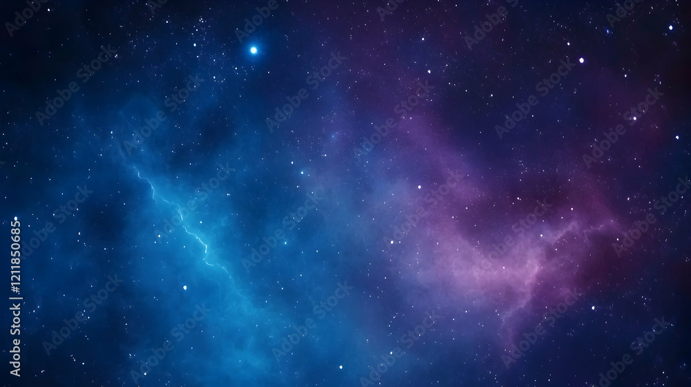 Cosmic Nebula Blue and Purple Galactic Clouds. Background stars twinkle, ideal for science fiction or space exploration projects Cosmic Nebula Blue and Purple Galactic Clouds. Background stars twinkle, ideal for science fiction or space exploration projects