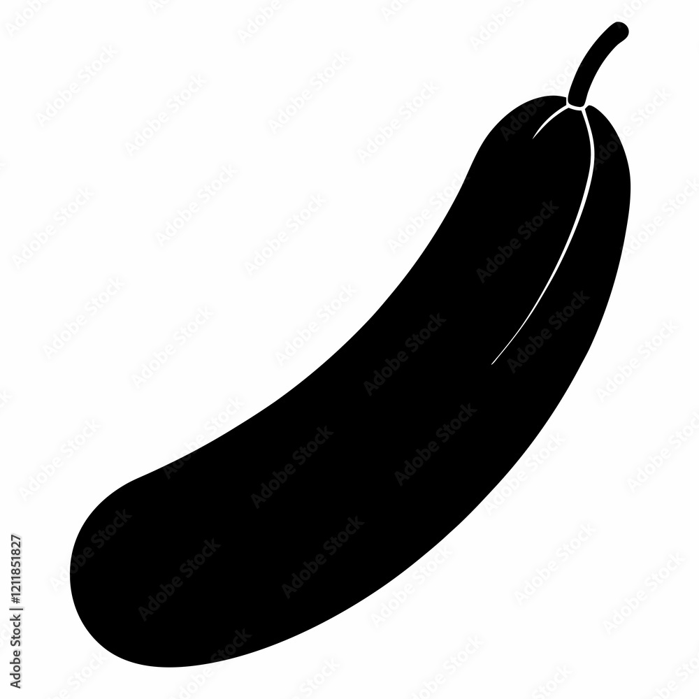 Black Silhouette of Cucumber Clean Vector Design Black Silhouette of Cucumber Clean Vector Design