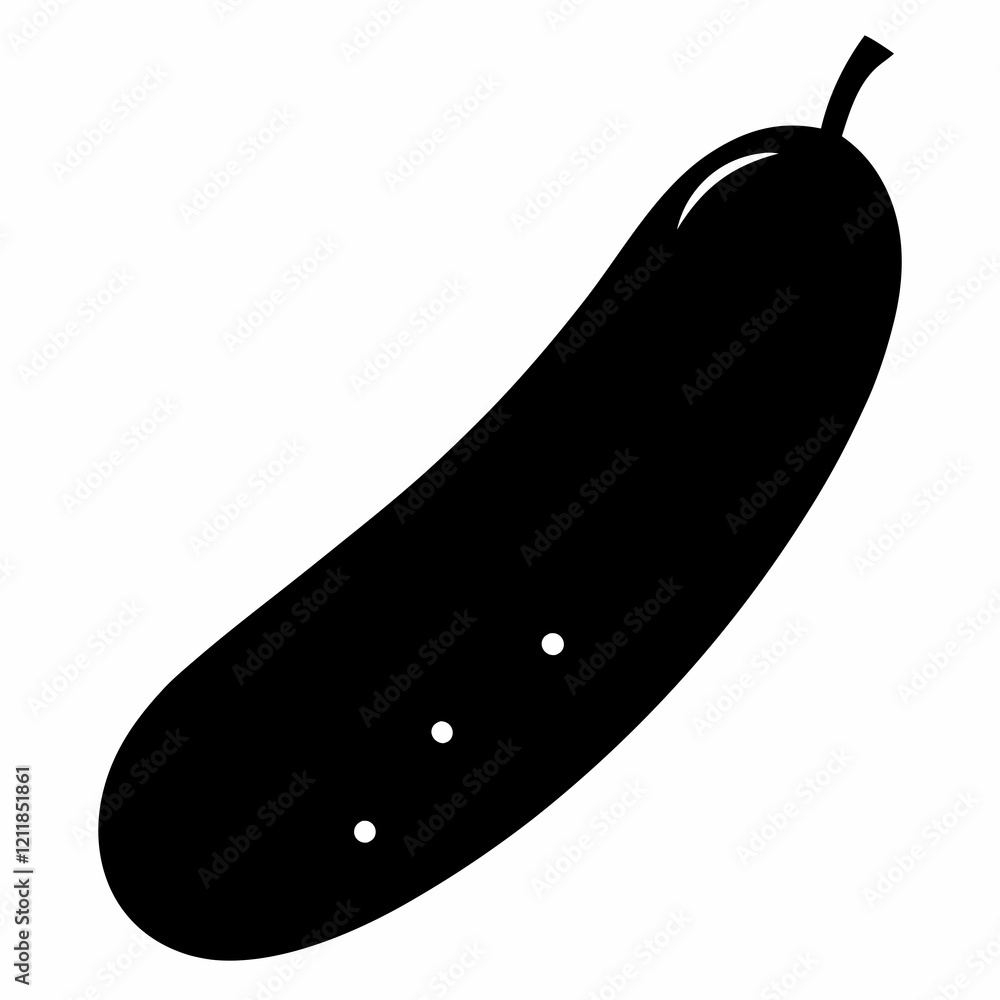 Black Silhouette of Cucumber Clean Vector Design Black Silhouette of Cucumber Clean Vector Design