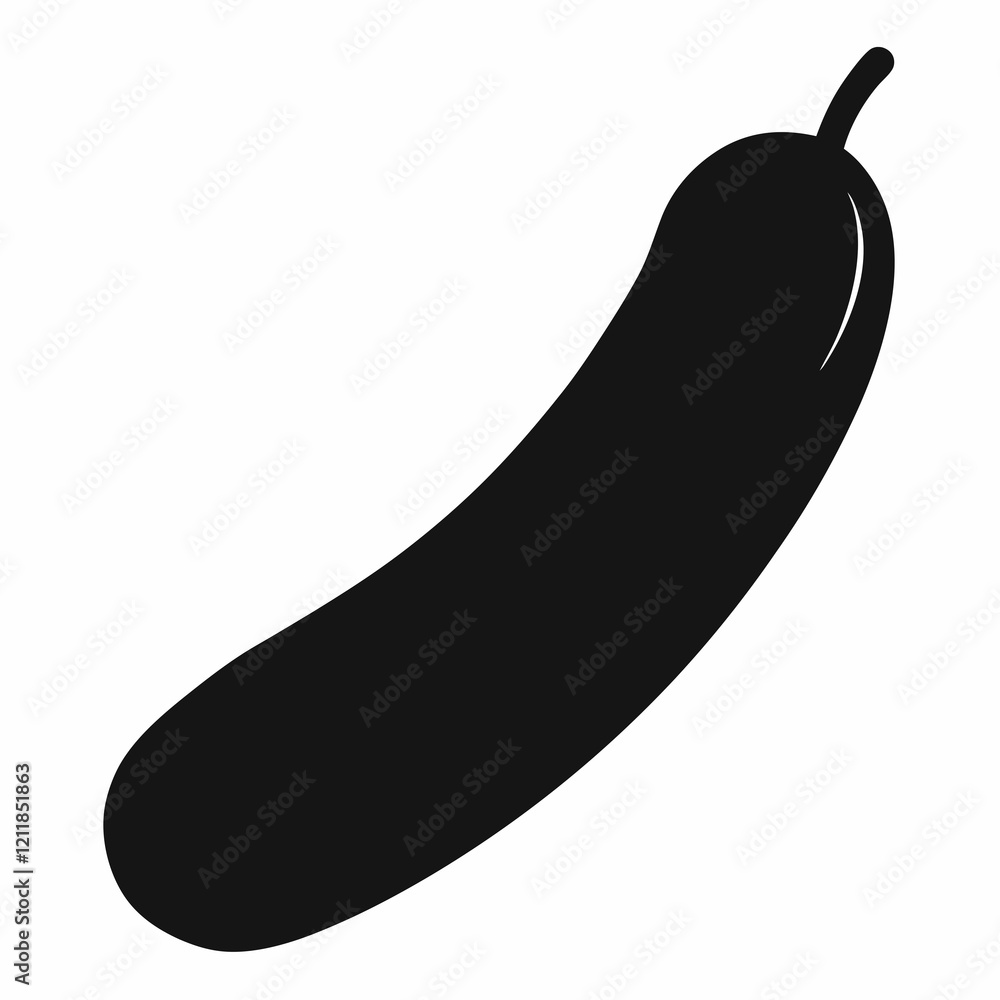 Black Silhouette of Cucumber Clean Vector Design Black Silhouette of Cucumber Clean Vector Design