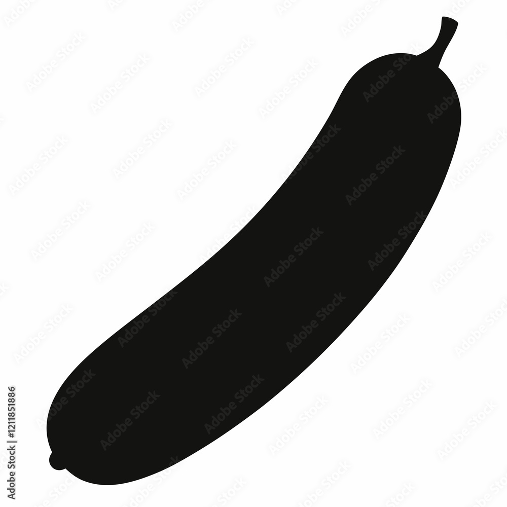 Black Silhouette of Cucumber Clean Vector Design Black Silhouette of Cucumber Clean Vector Design