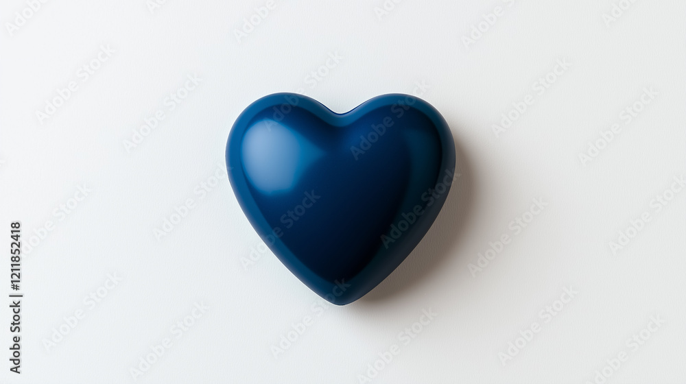 Simple and Elegant Blue Heart Design Centered on a Clean White Background Simple and Elegant Blue Heart Design Centered on a Clean White Background