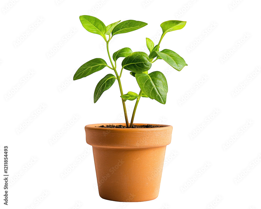 small green plant growing in terracotta pot, symbolizing growth and nature. This captures essence of indoor gardening and plant care small green plant growing in terracotta pot, symbolizing growth and nature. This captures essence of indoor gardening and plant care