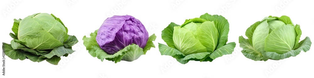 Assortment of fresh cabbages, green, red, and white. Assortment of fresh cabbages, green, red, and white.