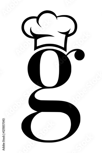 Letter G with chef hat logo design, Creative logo featuring the letter G with a chef hat, symbolizing culinary arts, food businesses, restaurants, and professional cooking services branding.

