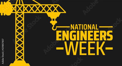 National Engineers Week background banner or poster design template. observed every year in February. Holiday concept. Use to any Template, card, poster, placard, template.