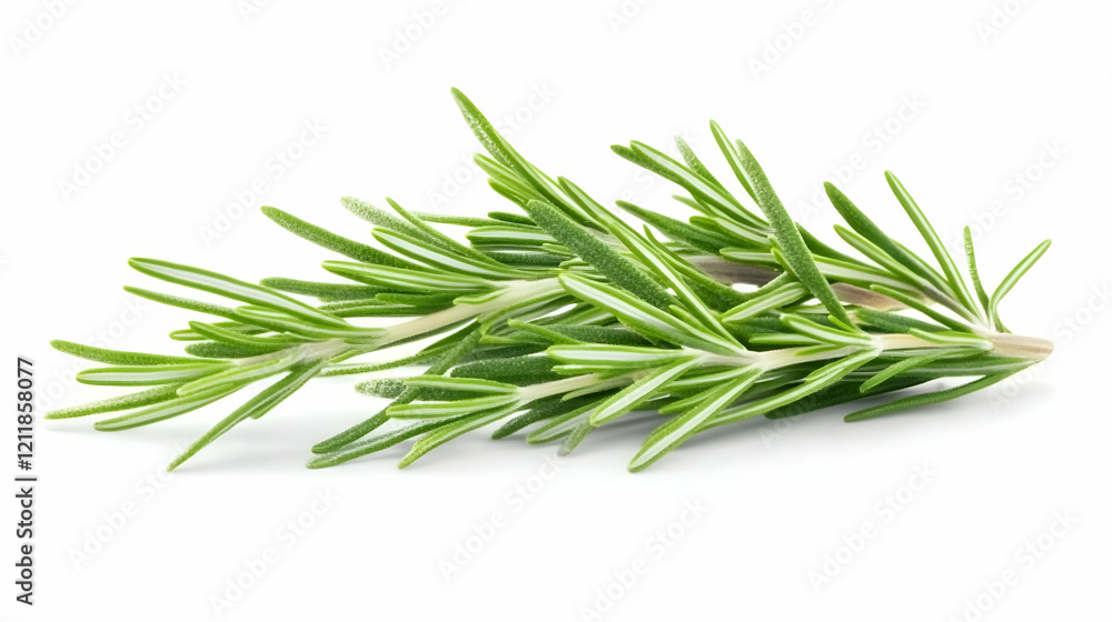 Fresh rosemary sprig, isolated on white background, culinary herb, cooking ingredient Fresh rosemary sprig, isolated on white background, culinary herb, cooking ingredient