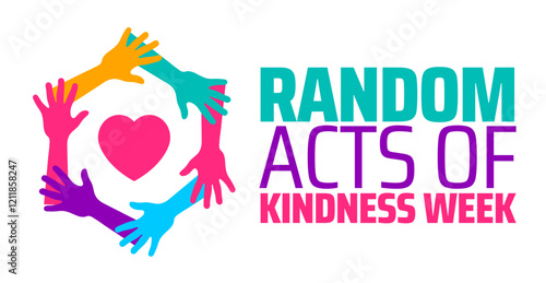 National random acts of kindness week background banner or poster design template. observed every year in February. Holiday concept. Use to any Template, card, poster, placard, template.