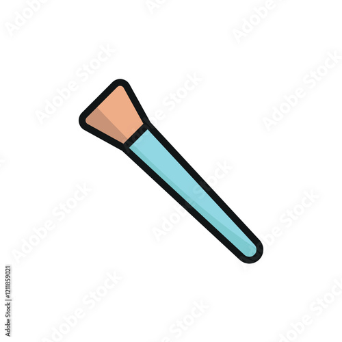 Makeup brush beauty icon in a flat and modern design, making cosmetic branding visually appealing