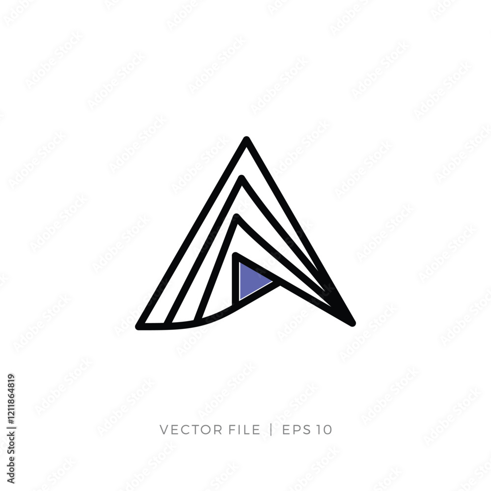 Fototapeta premium initial leter A triangle play button logo