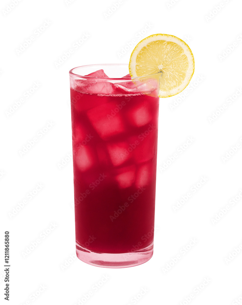 glass of red juice with ice isolated glass of red juice with ice isolated