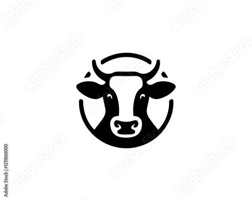 Cow logo vector. Animal farm. Cow icon. Dairy product symbol vector illustration.