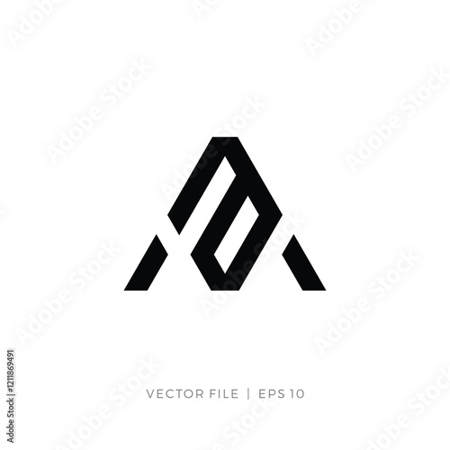 initial letter AA lowercase lineart outline logo