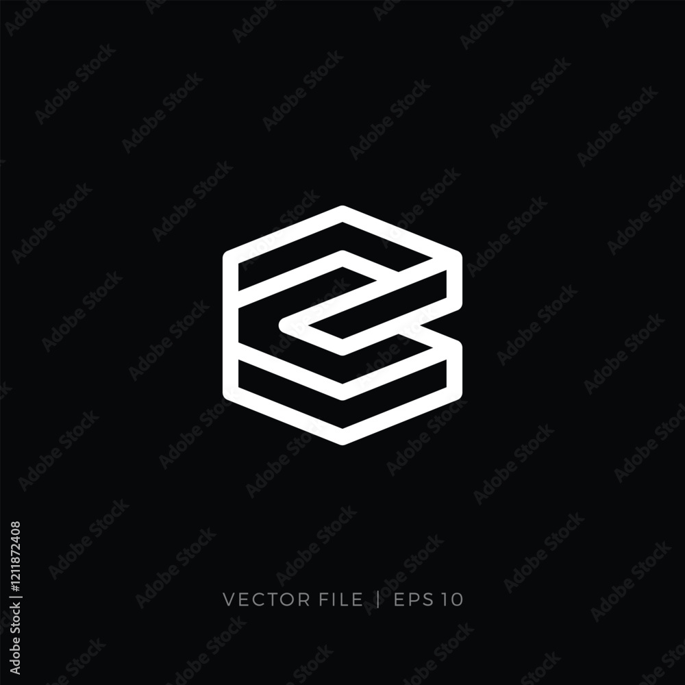 initial letter BC or CB hexagon logo initial letter BC or CB hexagon logo