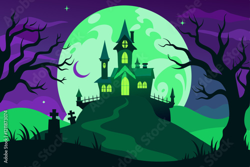 "Halloween Night Vector Illustration Background Design"

