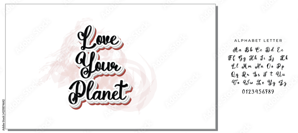 LOVE YOUR PLANET. Creative vector lettering with words. Motivational quote for choosing eco friendly lifestyle LOVE YOUR PLANET. Creative vector lettering with words. Motivational quote for choosing eco friendly lifestyle