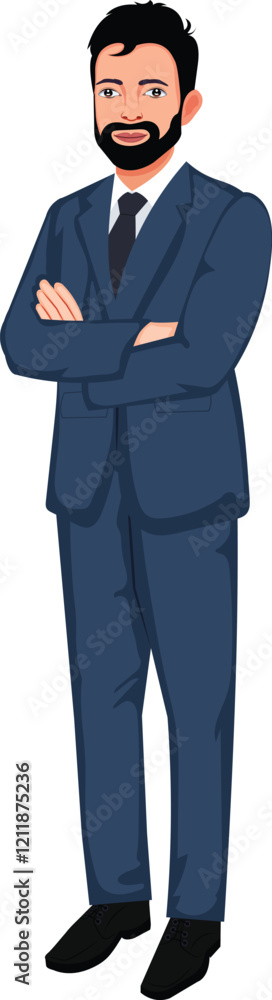 Indian Businessman Standing Character Vector Illustration Indian Businessman Standing Character Vector Illustration