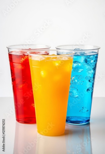 Wallpaper Mural Three glasses with red yellow and blue drinks with ice Torontodigital.ca