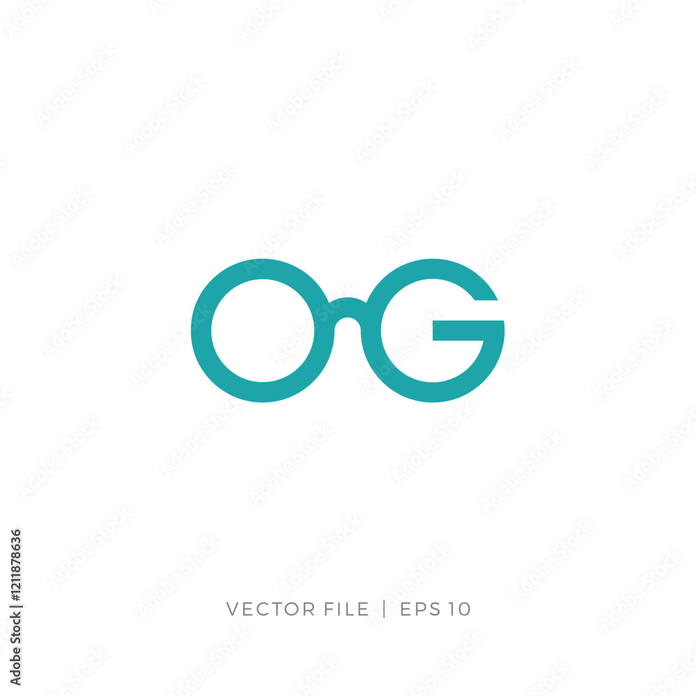 Fototapeta premium initial letter OG or G sunglasses logo