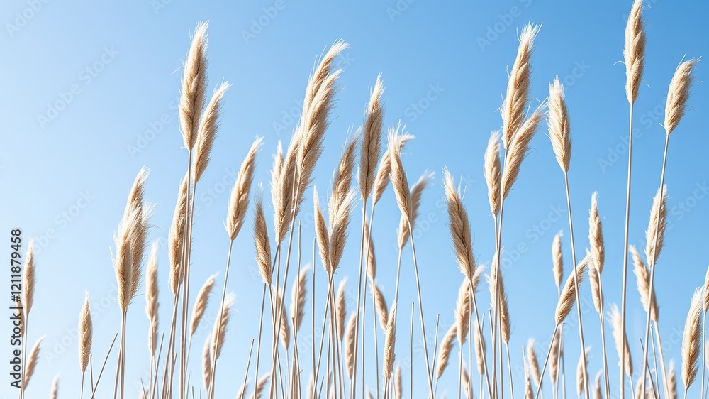 Tall Reeds Against Azure Sky - Stunning Landscape Tall Reeds Against Azure Sky - Stunning Landscape
