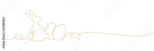 line art rabbit and egg illustration background easter day