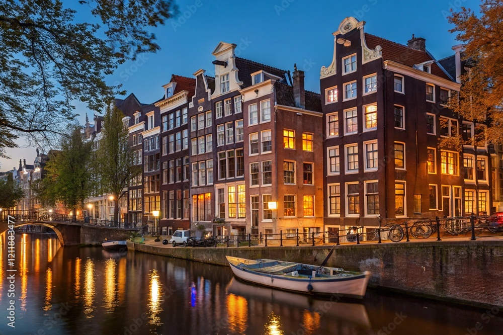 Fototapeta premium city canal houses