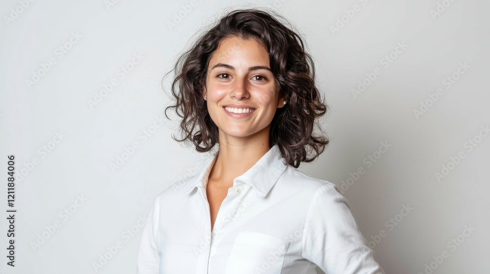 Portrait Photography of Confident Young Woman in Neutral Studio Background Portrait Photography of Confident Young Woman in Neutral Studio Background
