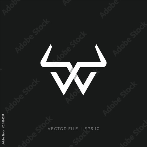initial letter W or WW bull horn logo