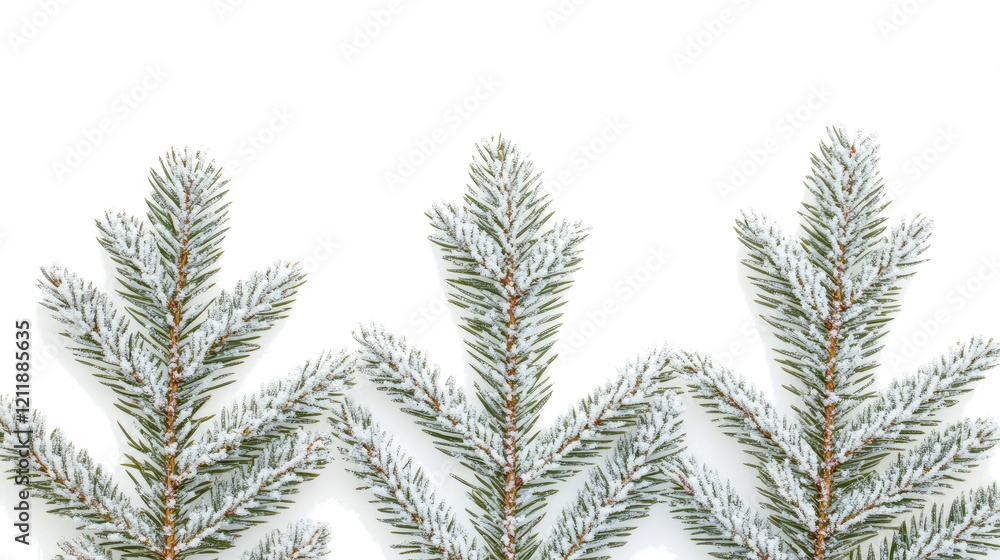 Pine Tree Branches Covered in Winter Snow Generative AI Pine Tree Branches Covered in Winter Snow Generative AI