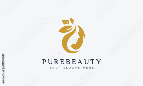Fashion and pure beauty logo design vector template