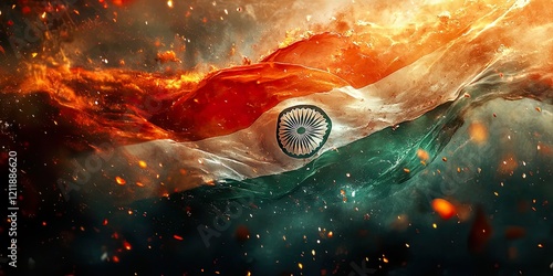 Indian Tricolor Flag Fluttering in Wind   Shaheed Diwas