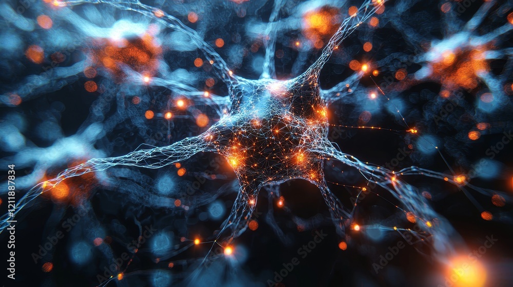 Stunning visualization of interconnected neurons showcasing the complexity of the human brain's neural network Stunning visualization of interconnected neurons showcasing the complexity of the human brain's neural network