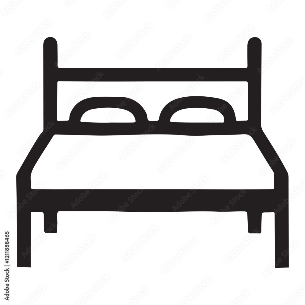 Double Bed Silhouette Illustration for Hotel Double Bed Silhouette Illustration for Hotel