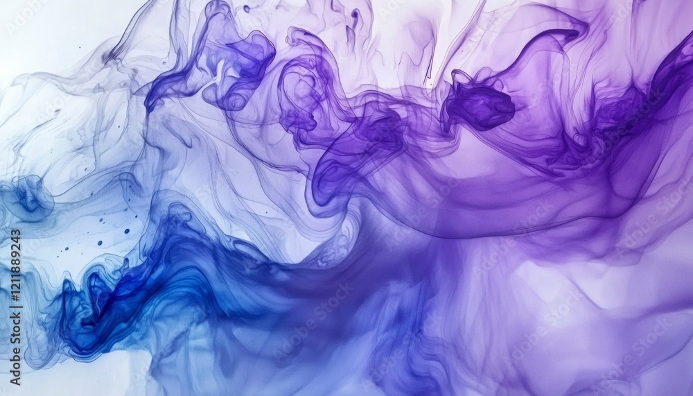 Obraz premium Abstract Swirling Blue and Purple Ink Design