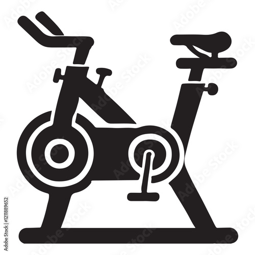 Indoor Cycling Exercise Bike Silhouette Vector Illustration