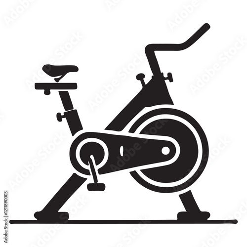 Spin Bike Silhouette Illustration for Fitness Enthusiasts