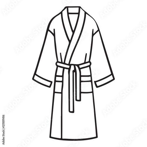 Bathrobe Silhouette Illustration for Spa and Wellness