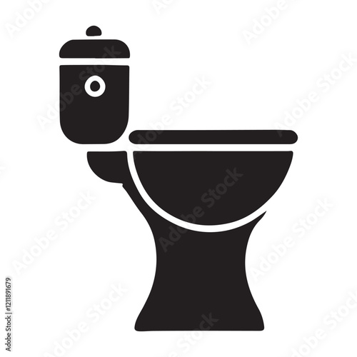 Toilet Silhouette Illustration for Bathroom Design