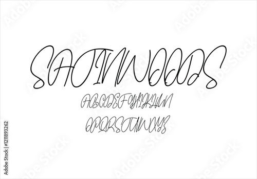 Satinwoods font for logo and headline. Isolated vector typeset