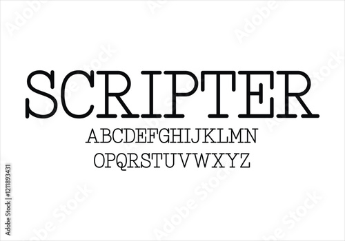 Scripter font for logo and headline. Isolated vector typeset