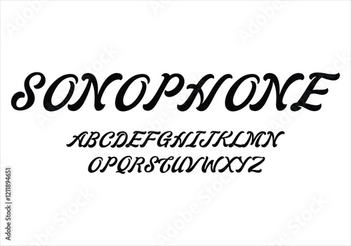 Sonophone font for logo and headline. Isolated vector typeset
