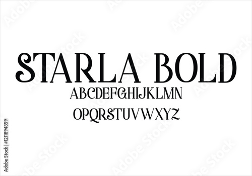 Starla Bold font for logo and headline. Isolated vector typeset