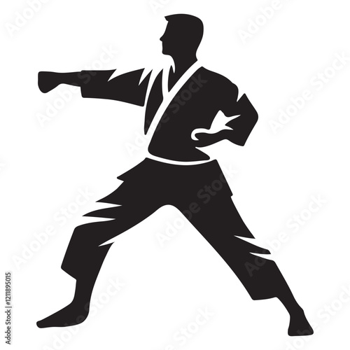 Karate Silhouette Martial Arts Illustration