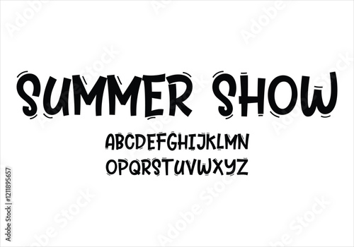 Summer Show font for logo and headline. Isolated vector typeset
