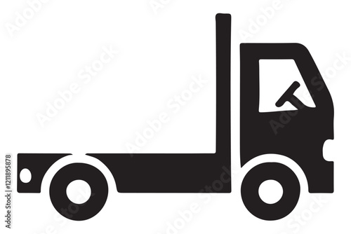 Flatbed Truck Silhouette Illustration for Logistics