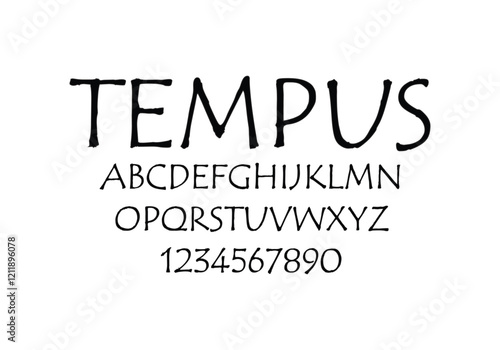 Tempus font for logo and headline. Isolated vector typeset